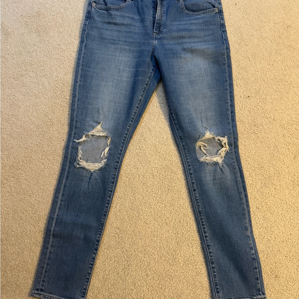 Women's Blue Distressed Jeans